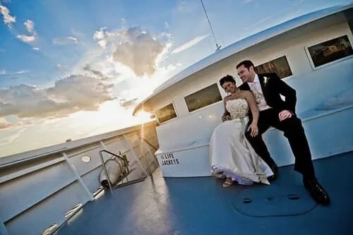 Wedding celebration aboard the Atlantis yacht