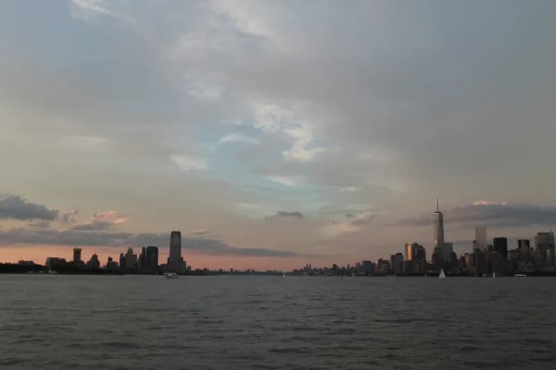 New York skyline across the harbor