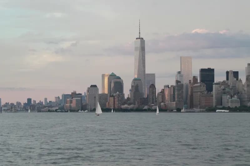 Freedom Tower rising over lower Manhattan