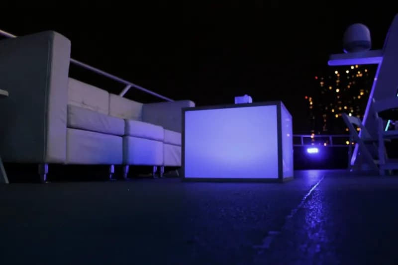 Lounge couches on the open deck