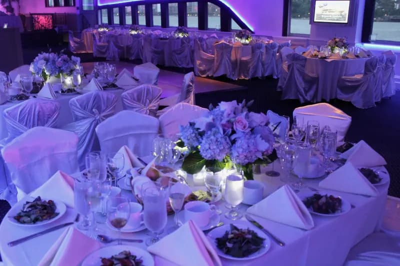 Guests celebrating in the dining salon