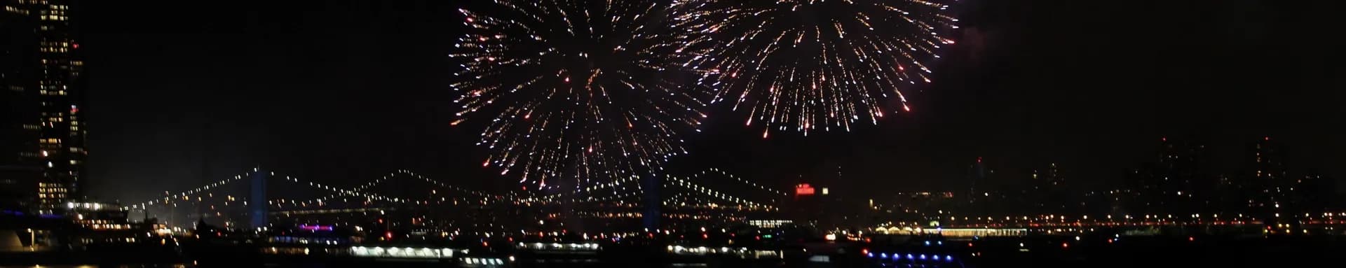 New Year's Eve fireworks over the harbor